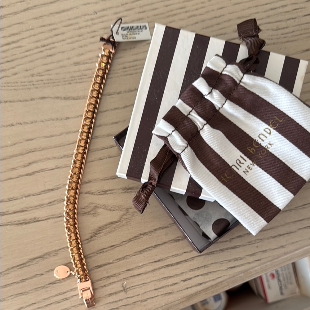 Henri Bendel Rose Gold plated  tennis Bracelet